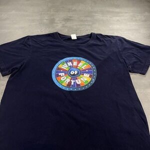 Wheel Of Fortune Game Show Shirt Women XL Blue TV Show Promo Pat Sajak Boxy Crop